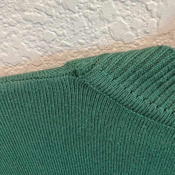 Grecelle (Grecelle) Green Scalloped Trim Cardigan Size XL Cropped Knit Sweater - Picture 7 of 7